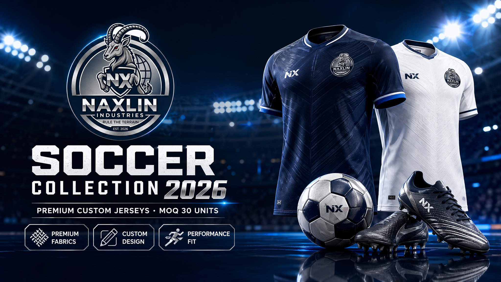 Naxlin Industries Soccer Collection 2026 - Premium Custom Jerseys